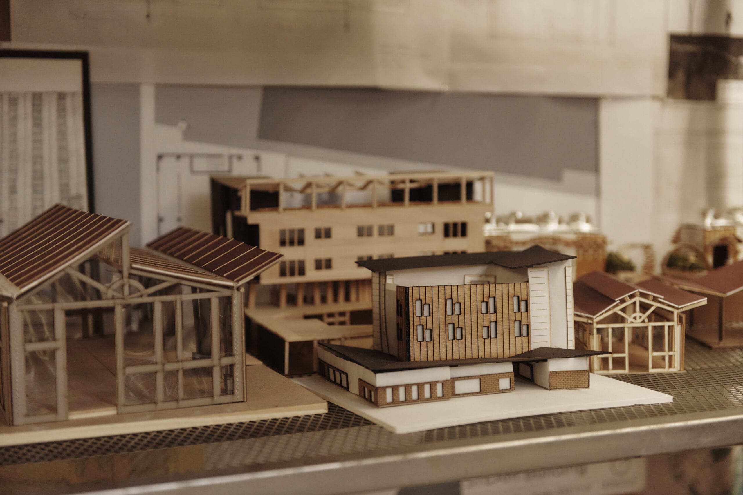 Architectural Models on display in the architectural design studios.