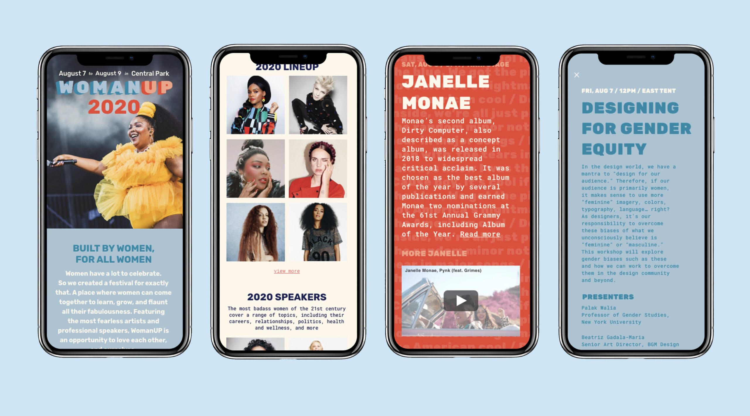 Images of mobile phone page designs