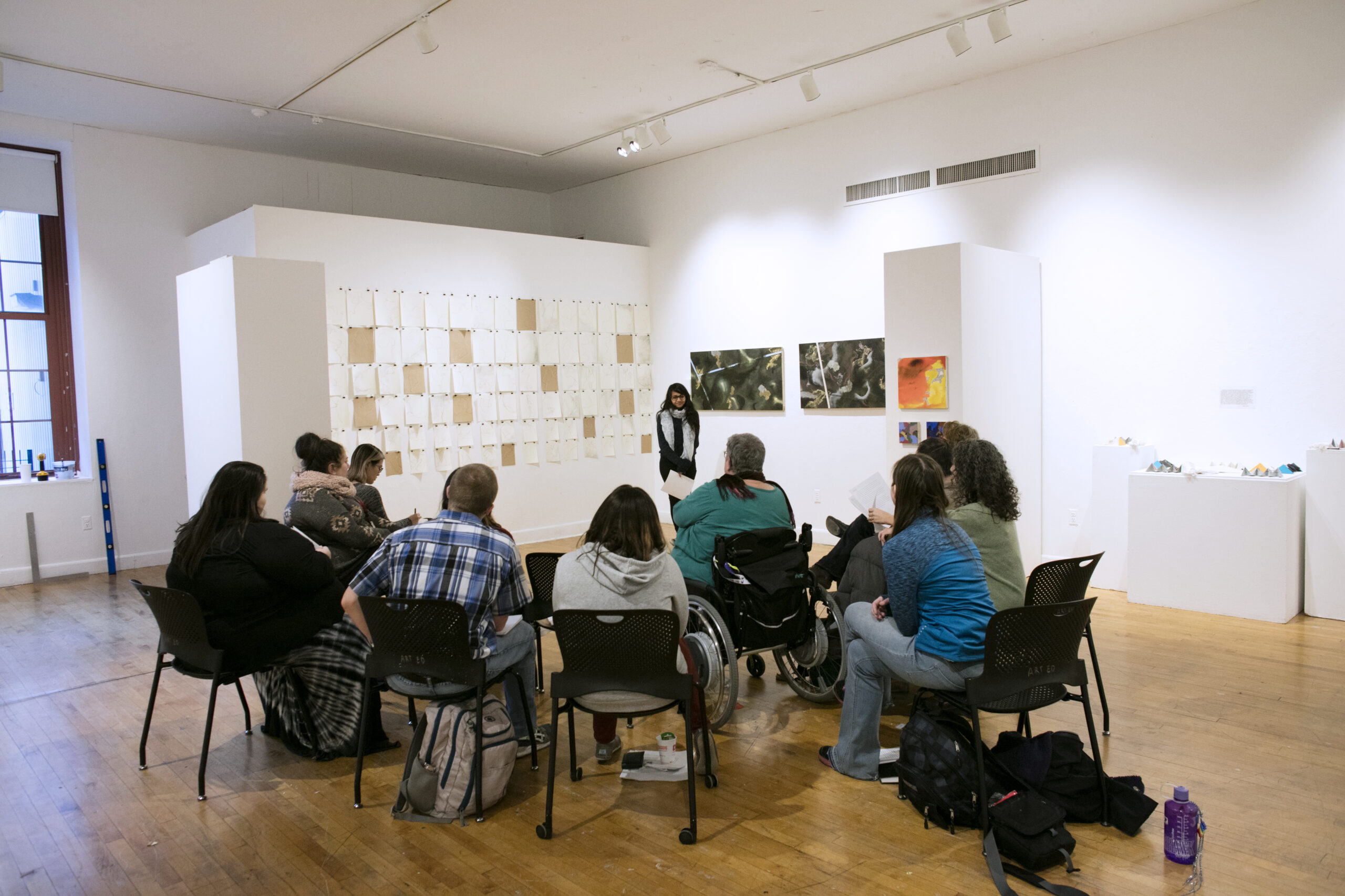 Art Education class meeting in Arnheim Gallery