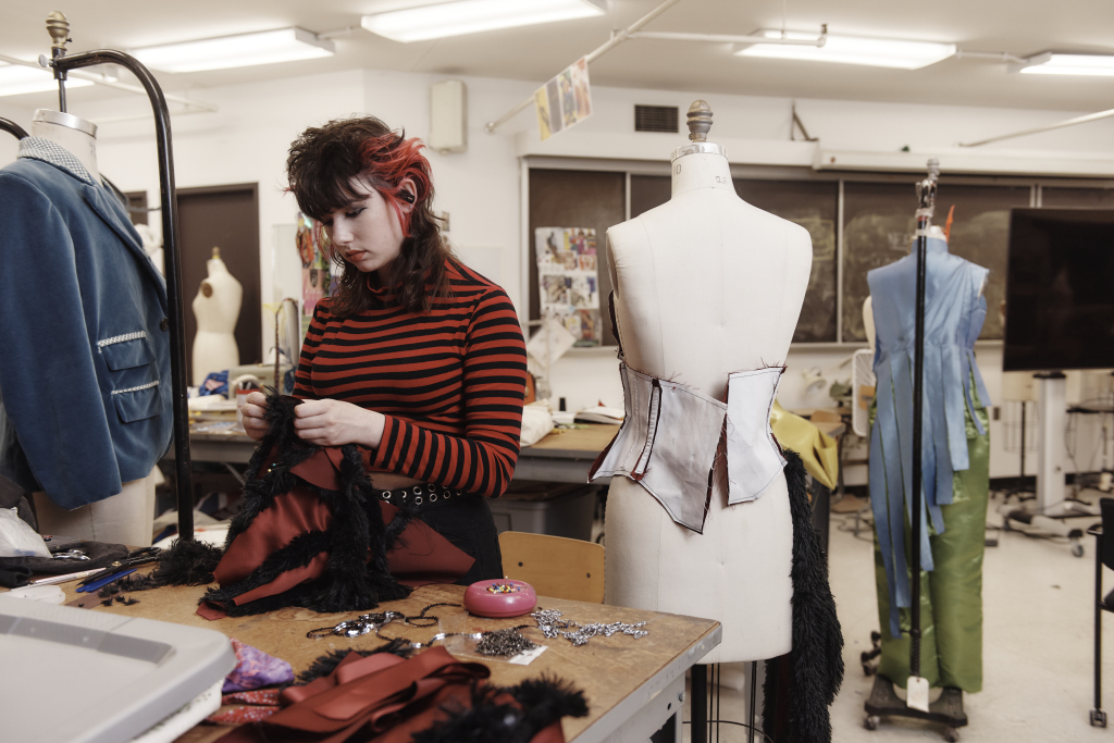 Fashion Senior Thesis class, with Faculty member Jenn Verakamp (Tower building classroom).