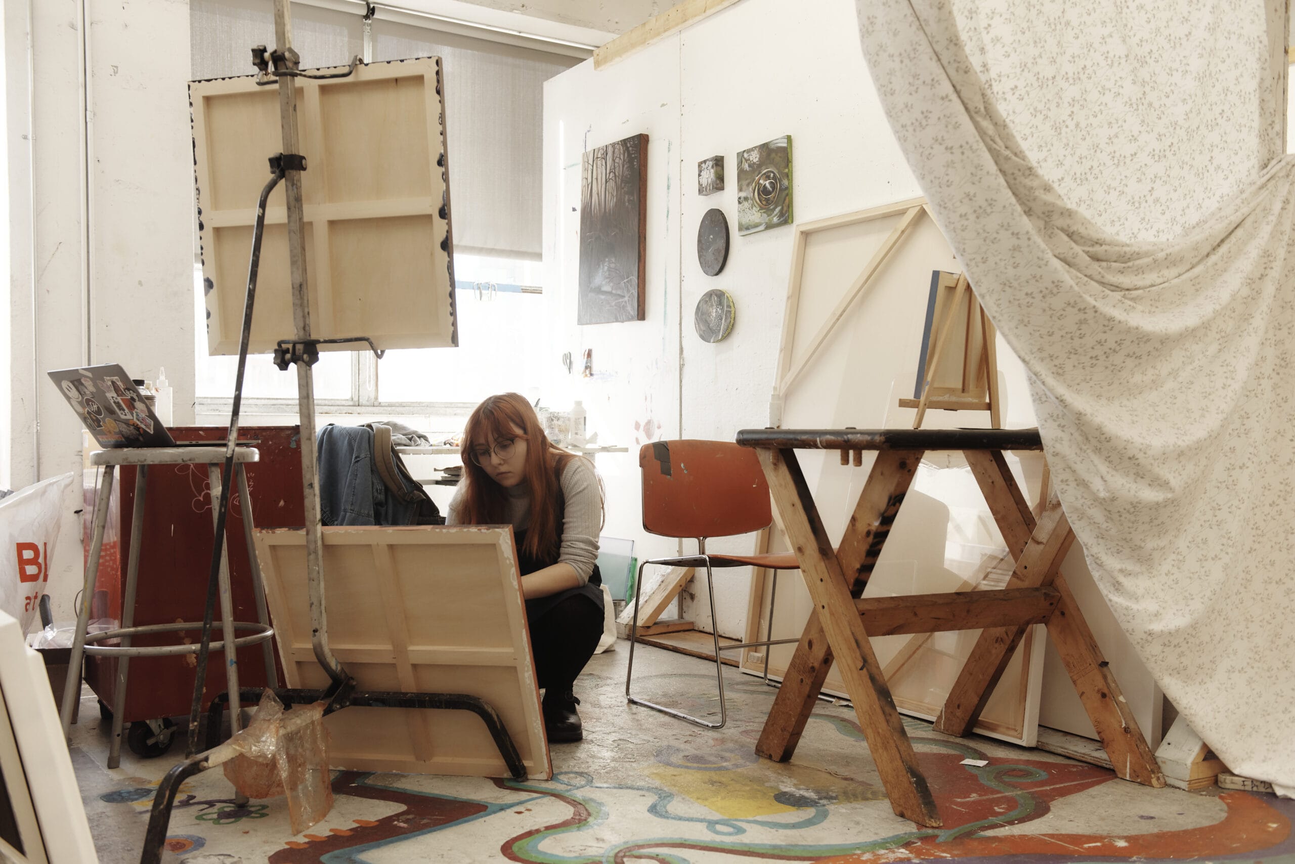 Student working in her studio