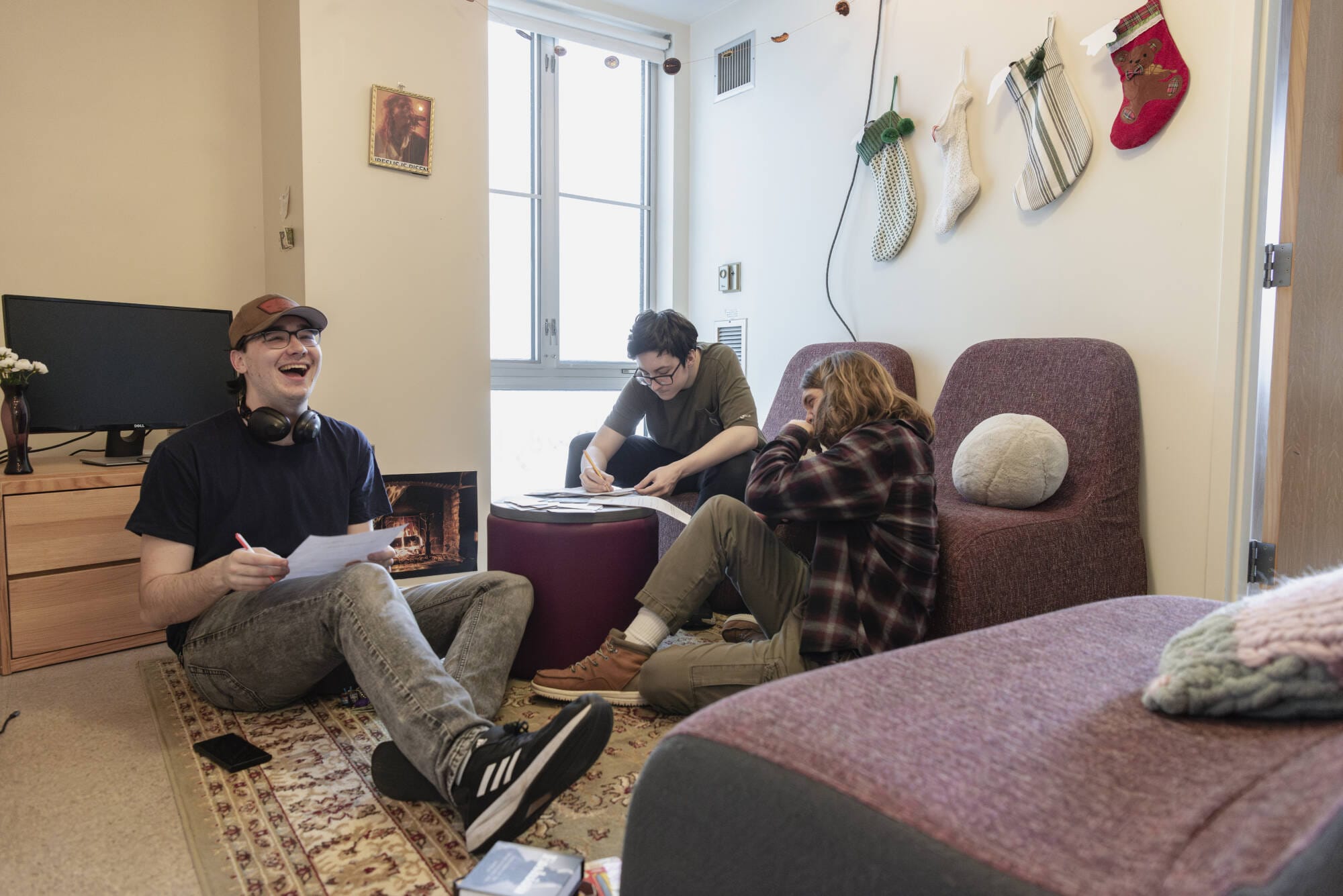 Students hanging out in a common area