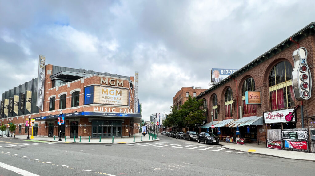 MGM Theatre in the Fenway, looking up Landsdowne Street