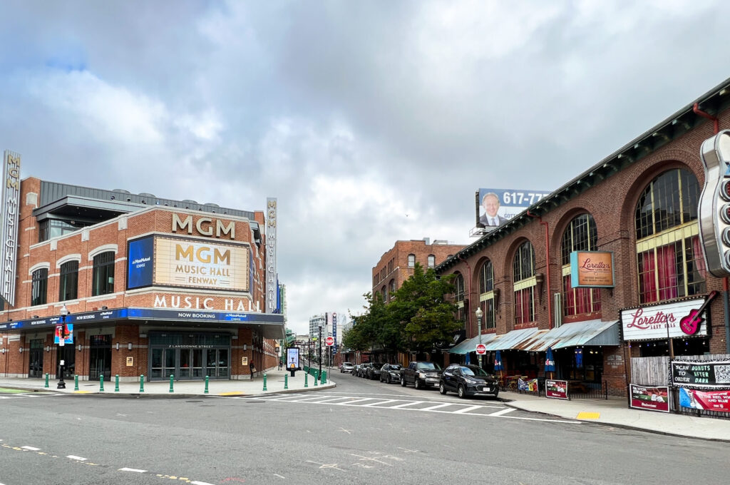 MGM Theatre in the Fenway, looking up Landsdowne Street