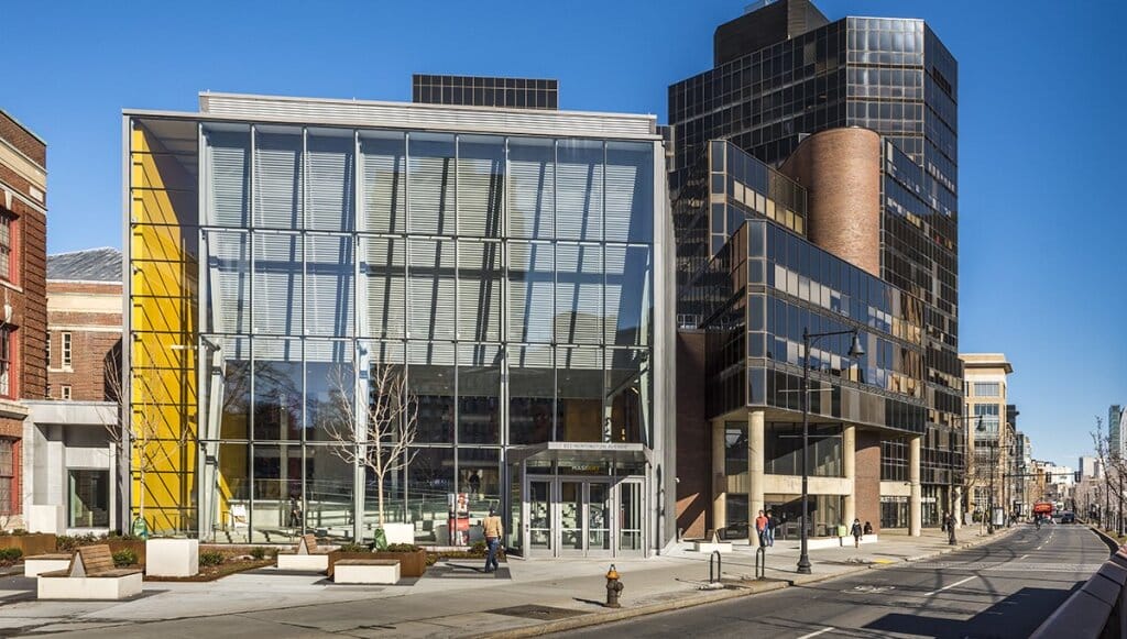 Massachusetts College of Art and Design (MassArt) Design and Media Center on Huntington Avenue in Boston, MA.