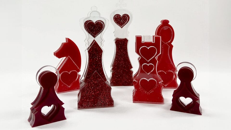 Plastic chess pieces